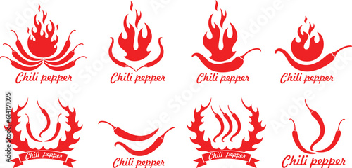 Chili pepper logo. Isolated chili pepper on white background