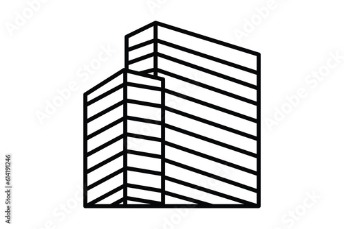 Icon of high-rise office building. icon related to building, construction, workplace. Line icon style. Simple vector design editable