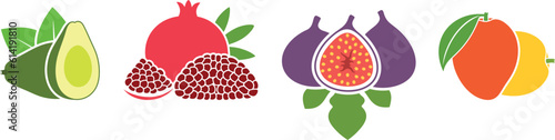 Fruit logo. Isolated fruit on white background