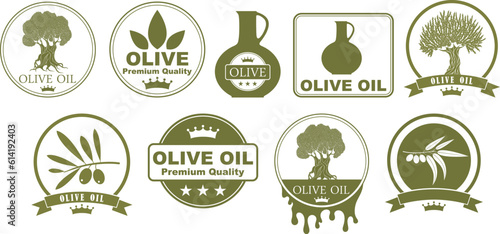 Olive oil logo.  Isolated olive oil on white background