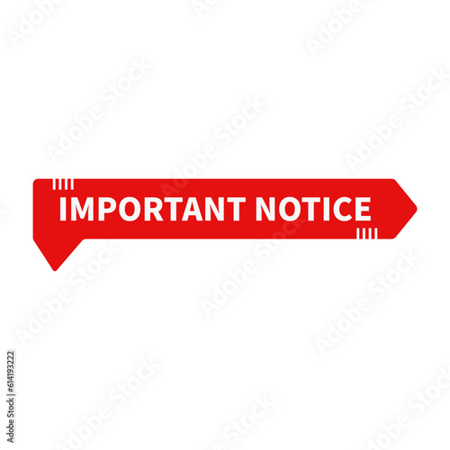 Important Notice In Red Duo Color Rectangle Shape With White Line For Announcement
