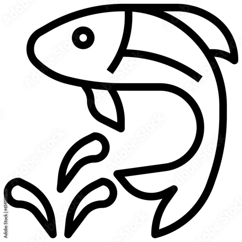 fish line icon,linear,outline,graphic,illustration