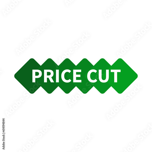 Price Cut In Green Color Rectangle Square Shapes For Advertisement Discount
