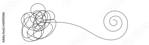 untied the tangled threads illustration doodle, solving the problem