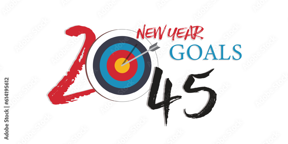 2045 New Year business goals. Cover of business diary for wishes.Vector illustration modern layout template 2045 New Year business goals. Cover of business diary for wishes.Vector illustration modern layout template
