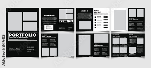 Architecture portfolio template or interior portfolio template design with a4 size. Portfolio template design.