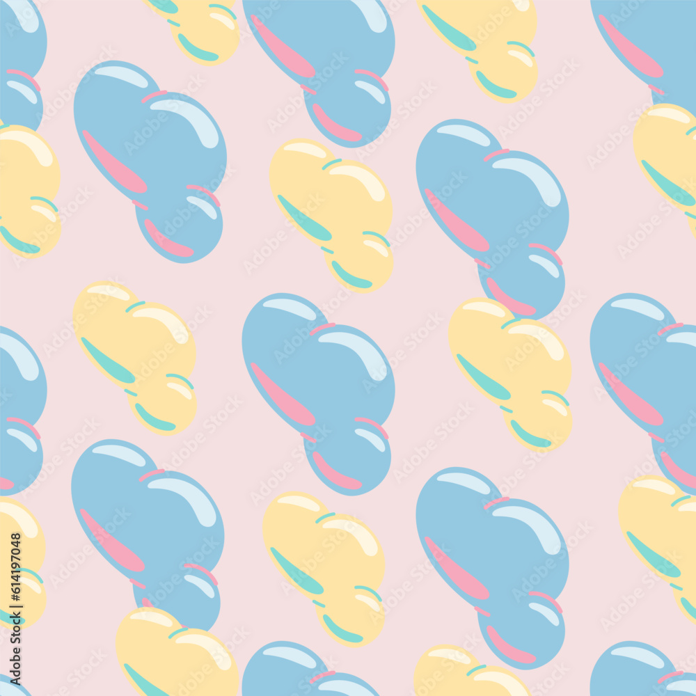 Simple clouds seamless pattern. Primitive art. Simple clouds seamless pattern. Primitive art.