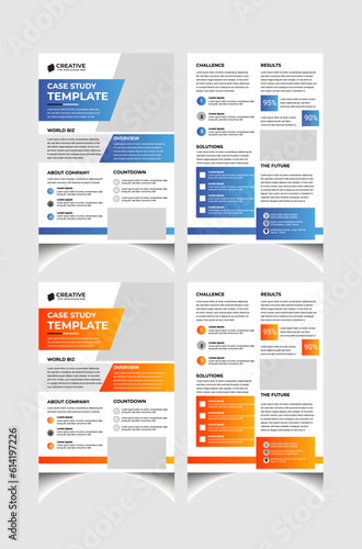 Corporate business case study template  design with a4 size. Clean case study layout.