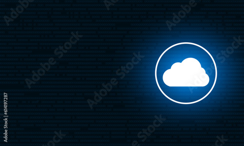 Modern cloud technology futuristic, online storage, work from home