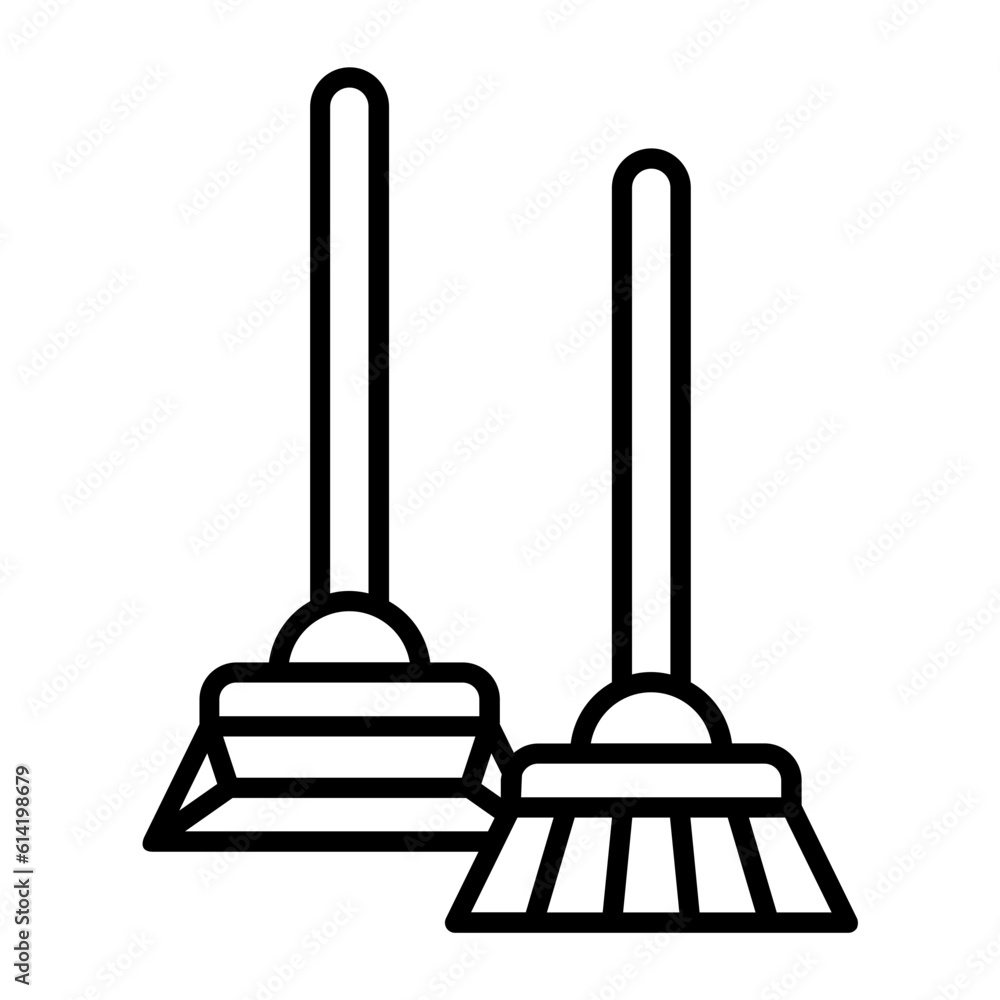 Dust Collection Floor Sweep concept vector icon design, Housekeeping symbol, Home cleaning sign, Professional cleaners equipment stock illustration