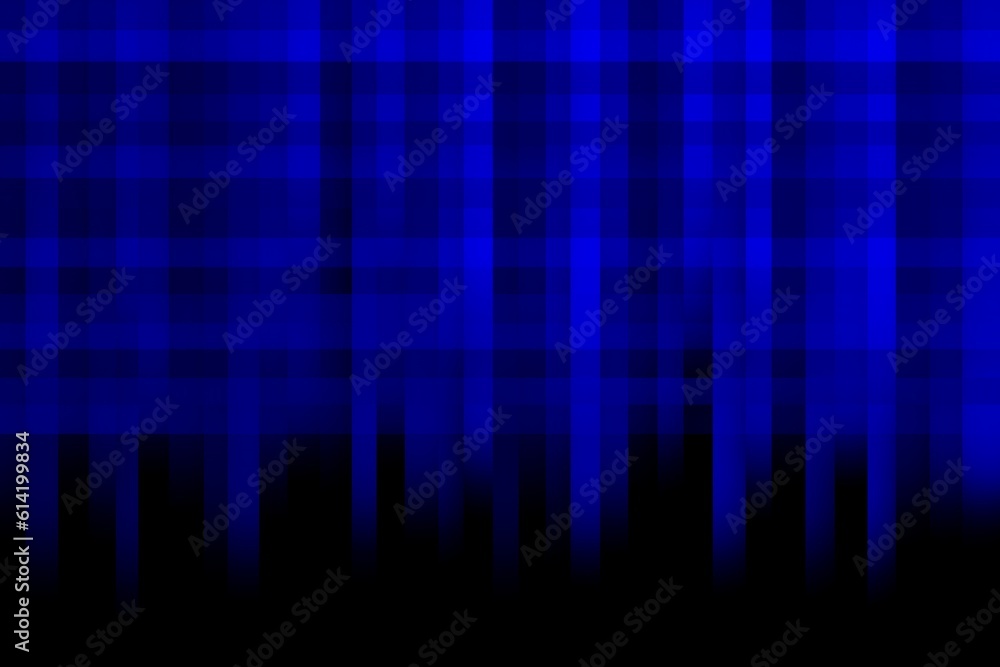 Blue checkered pattern on black background, various shades of blue. Wallpaper.