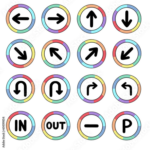 set of traffic sign icons