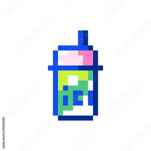 Pixel art retro sweet chiller icon. 90s 8bit style illustration of colorful ice sweet chiller. Cute pixel art y2k sticker or game element.	
