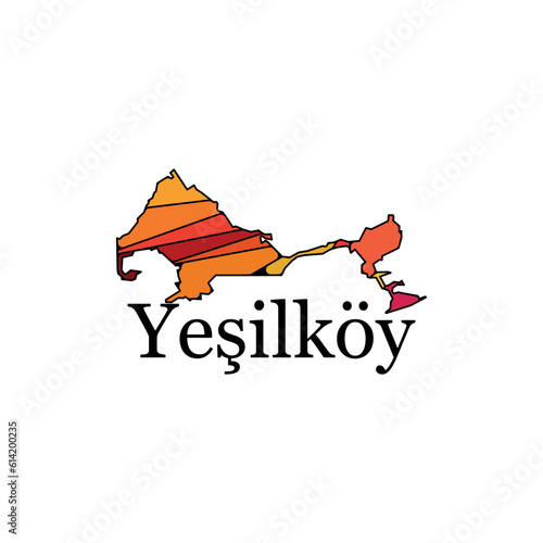 Yesilkoy Map vector illustration, colorful map modern creative design template photo