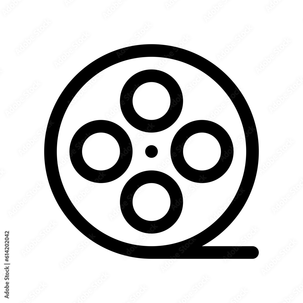 Editable film reel, movie roll vector icon. Movie, cinema, entertainment. Part of a big icon set family. Perfect for web and app interfaces, presentations, infographics, etc Editable film reel, movie roll vector icon. Movie, cinema, entertainment. Part of a big icon set family. Perfect for web and app interfaces, presentations, infographics, etc