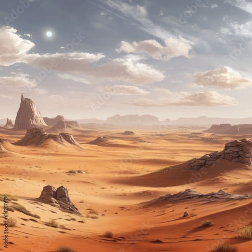 Abstract beautiful desert landscape. Generative AI.