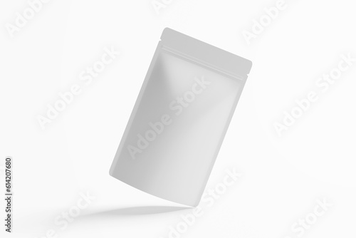 Snack pouch plastic bag packaging mockup on white background
