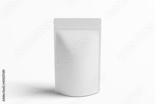 Snack pouch plastic bag packaging mockup on white background