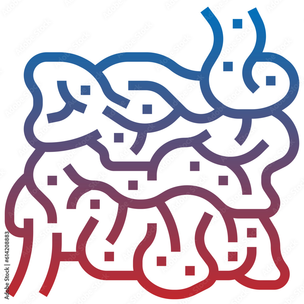 SMALL INTESTINE line icon,linear,outline,graphic,illustration