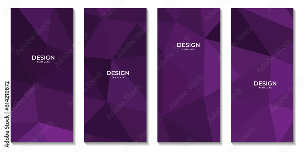 set of brochures abstract purple geometric background with triangles for business