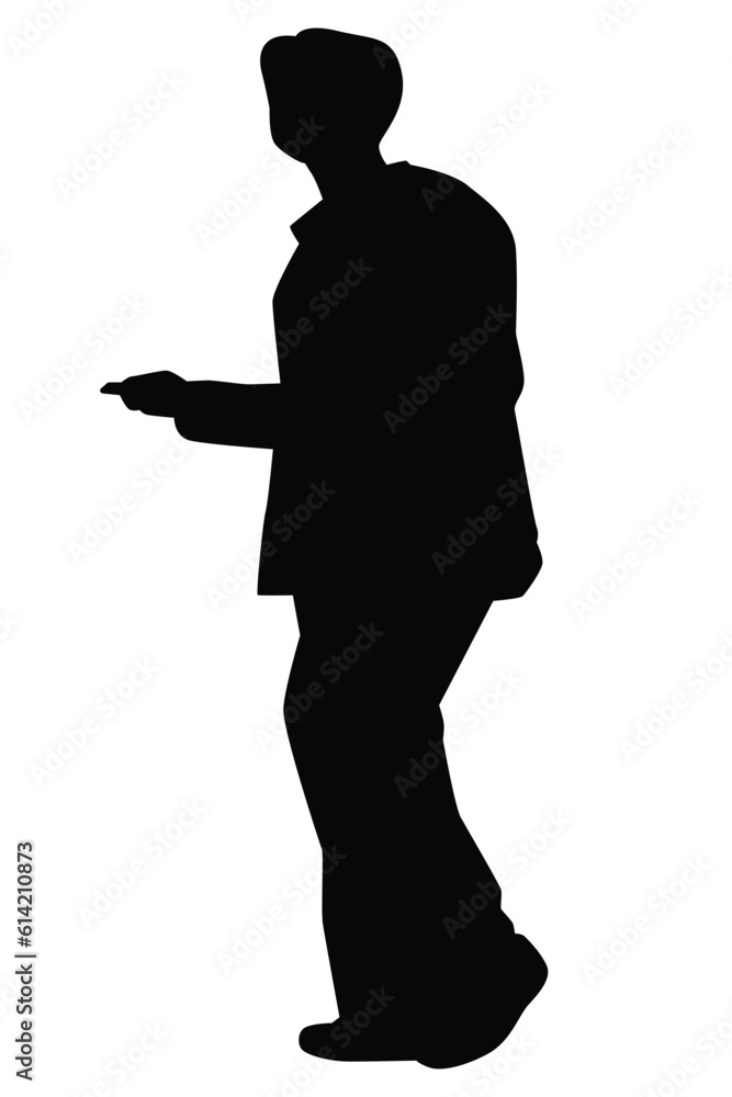 Man silhouette vector on white background ,people in black and white, illustration for creative content. Man silhouette vector on white background ,people in black and white, illustration for creative content.
