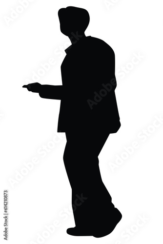 Man silhouette vector on white background ,people in black and white, illustration for creative content.