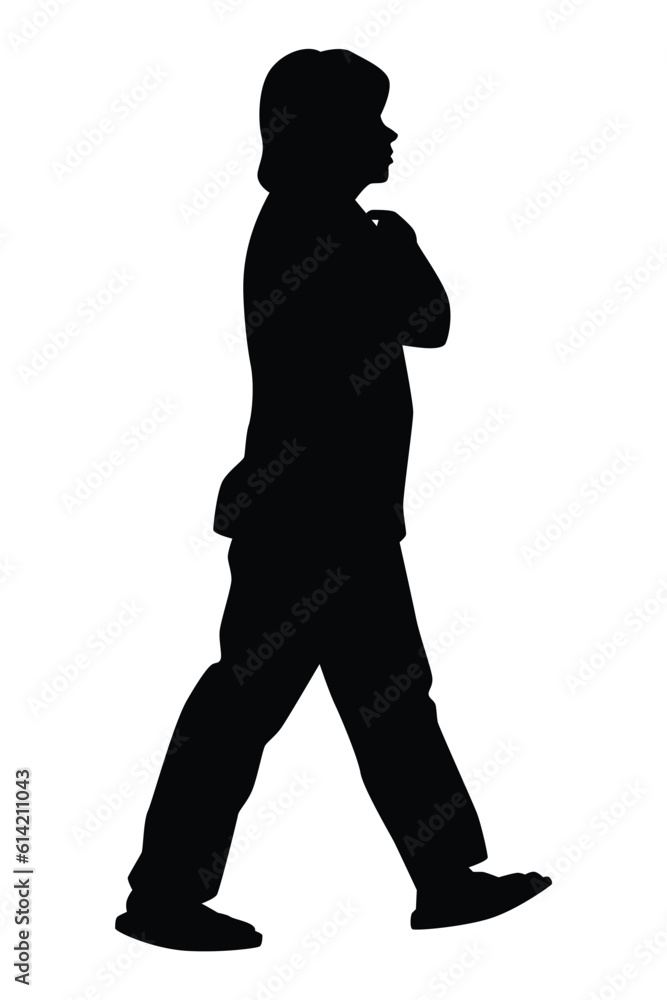 Woman silhouette vector on white background ,people in black and white, illustration for creative content.