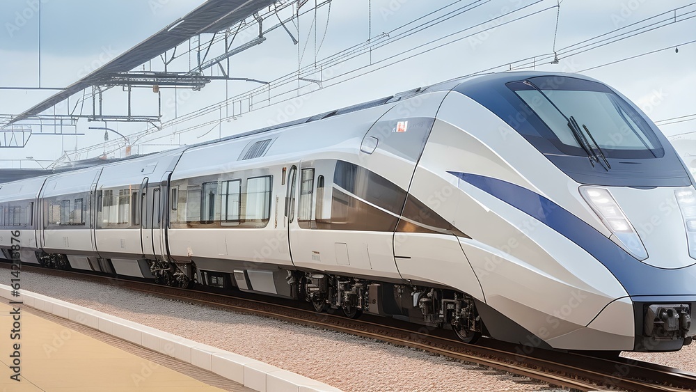 Fototapeta premium train on the station generated by Ai