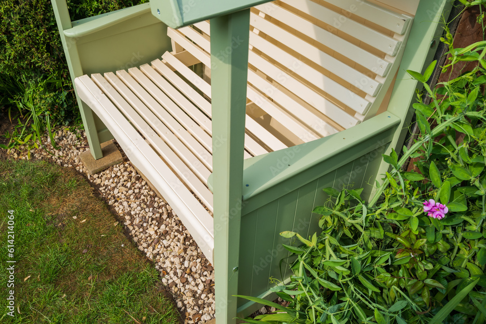 wooden garden arbour seat