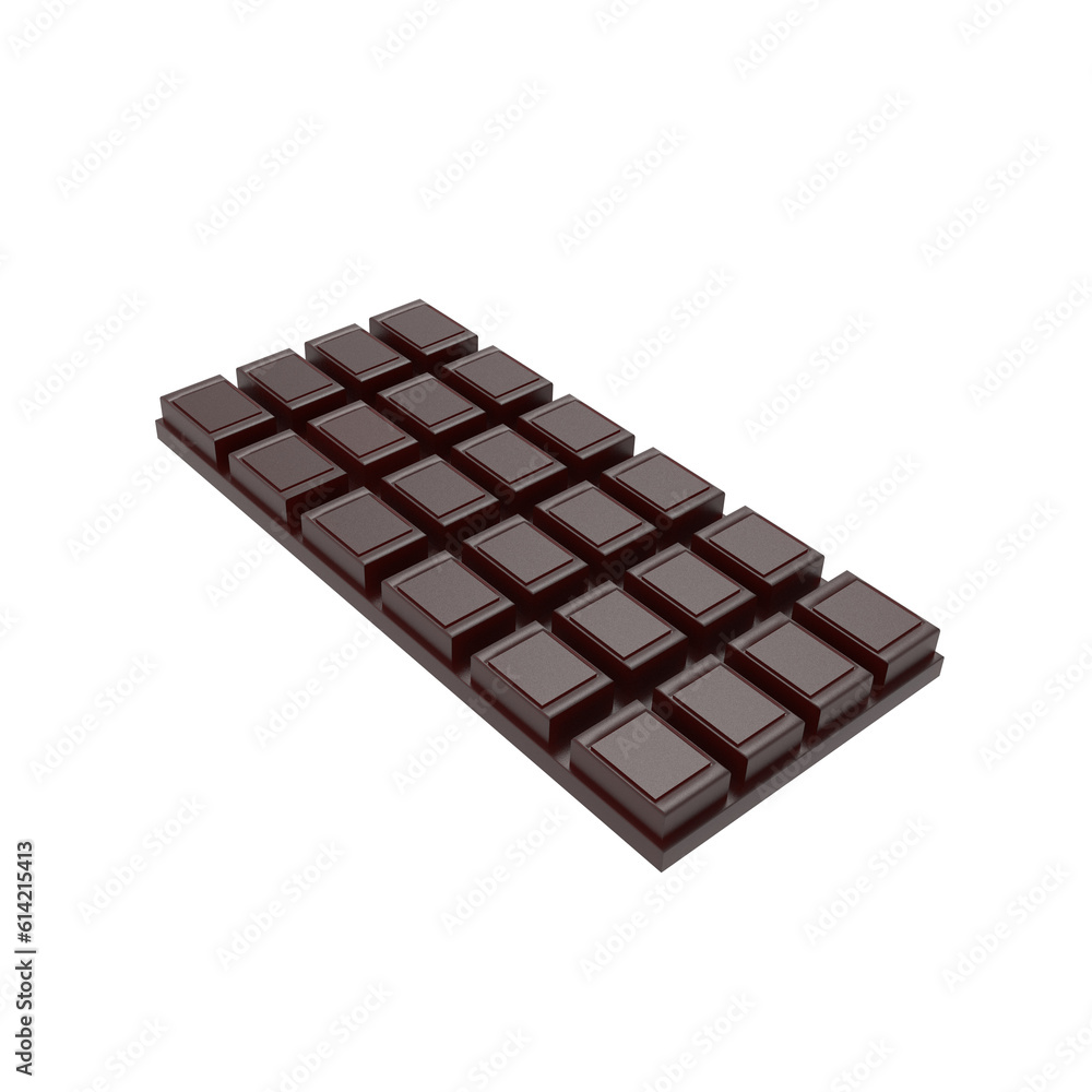 delicious Dark chocolate bar 3d illustration render