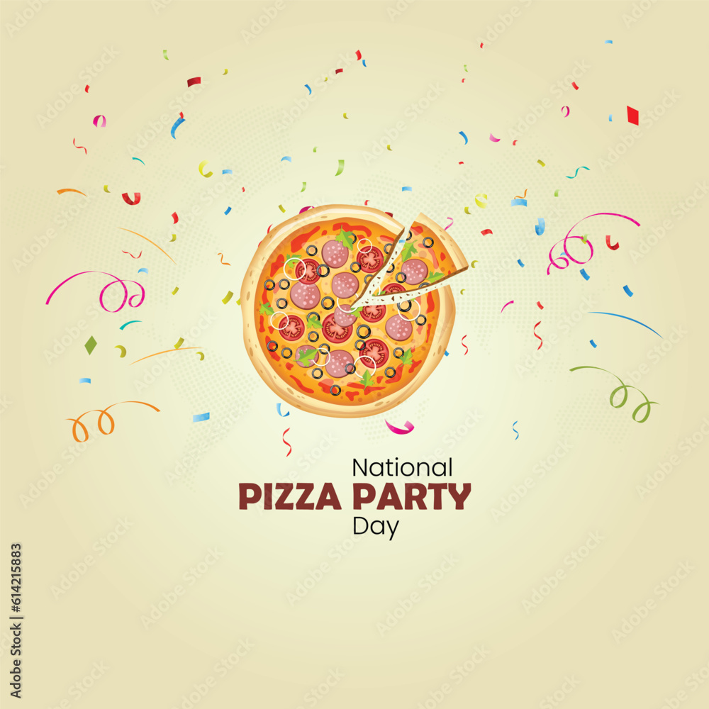 Creative and vector poster for International Pizza Day. National pizza