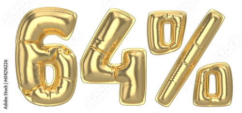 64 Percent Gold 3D Number © Graphic123