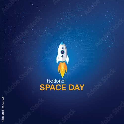 National space day creative concept. National space day vector illustration, banner, poster design. Space illustration. 