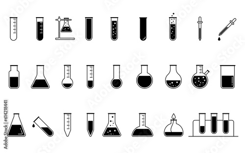 Chemical laboratory equipment isolated on white