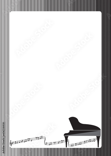 frame with piano