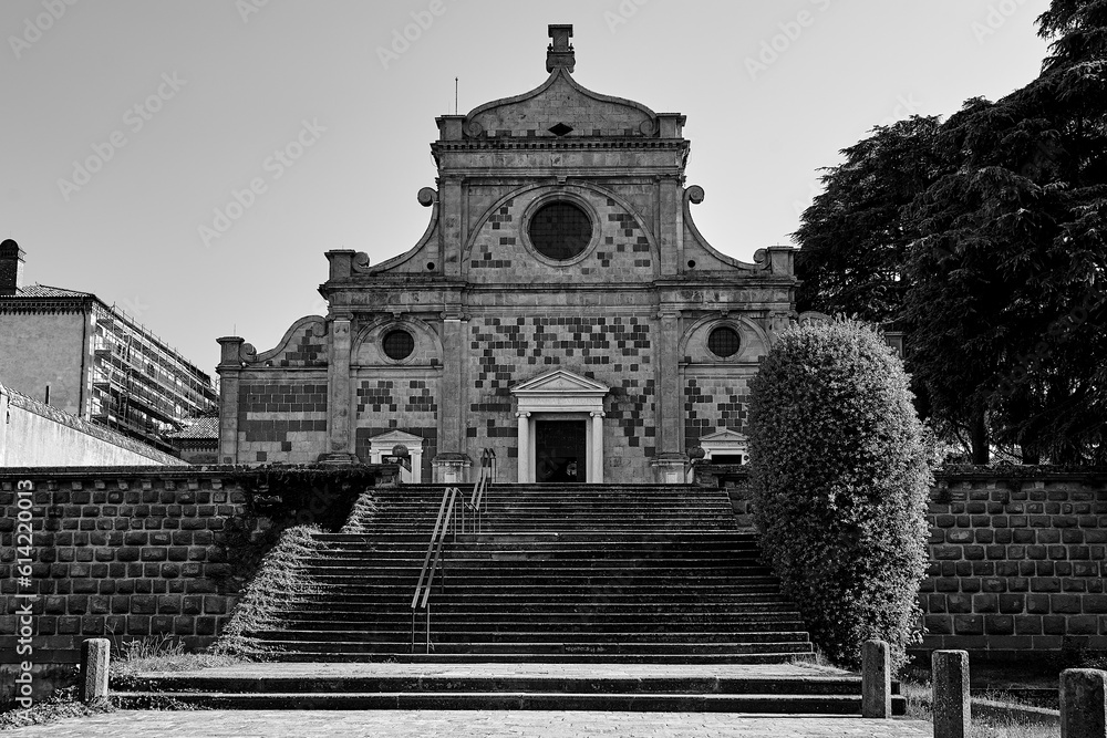 Entrance to the historic church of the Abbazia di Praglia convent