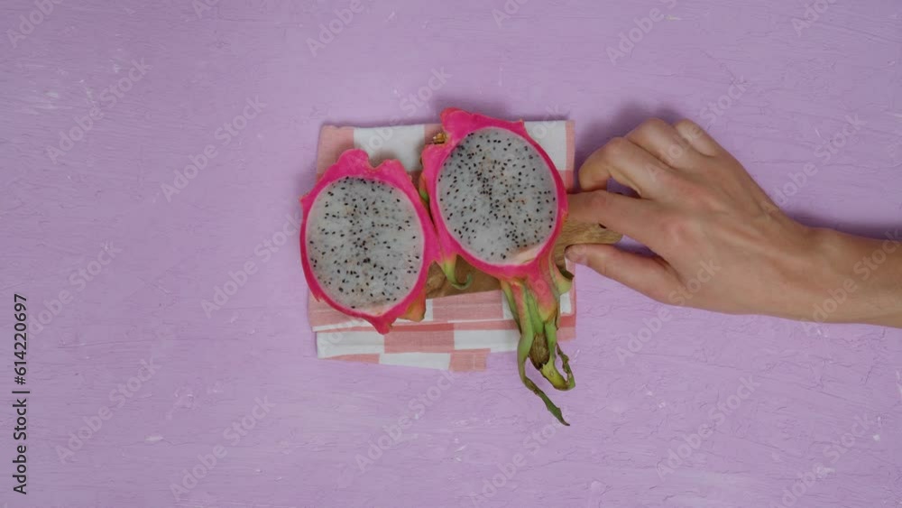 Dragon fruit tropical in the asian thailand healthy fruit concept flat lay Dragon fruit tropical in the asian thailand healthy fruit concept flat lay