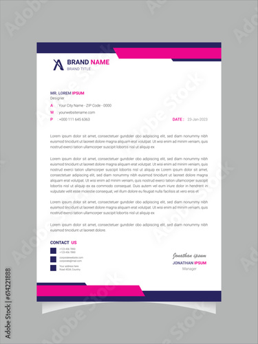 creative modern letter head design template for your project. letterhead, letter head, Business letterhead design.