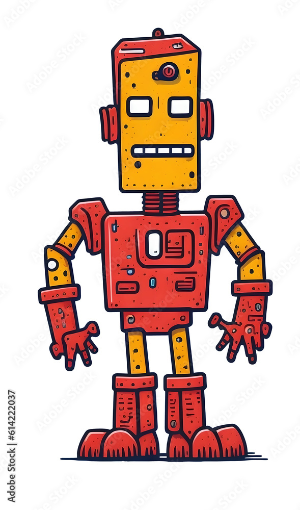 Fototapeta premium set of funny cartoon robots. ai generated 