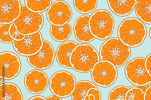 textured illustration with fresh orange fruits