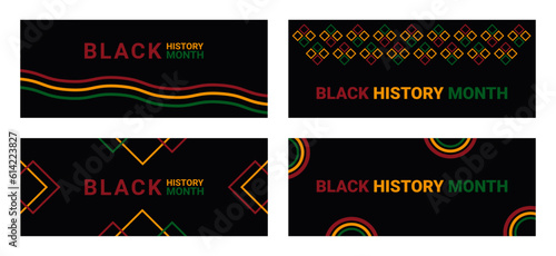 Vector illustration set poster, card, banner, background.I'm Black History Month and African American History. Celebrated in October and in February.