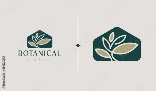 Green House Logo. Universal creative premium symbol. Vector sign icon logo template. Vector illustration