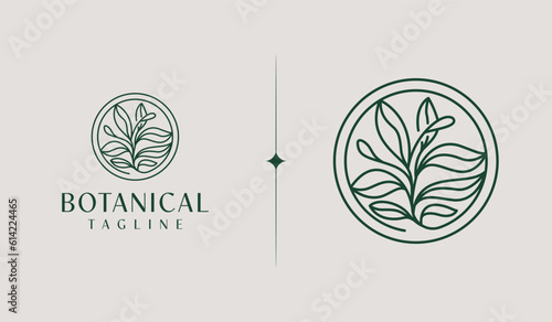 Leaf Flower Tree monoline. Universal creative premium symbol. Vector sign icon logo template. Vector illustration