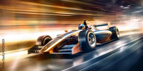 Racing car high speed on dark background. Luxury background. Luxury design style. Dark background. High speed. Car, race, competition. Generative Ai
