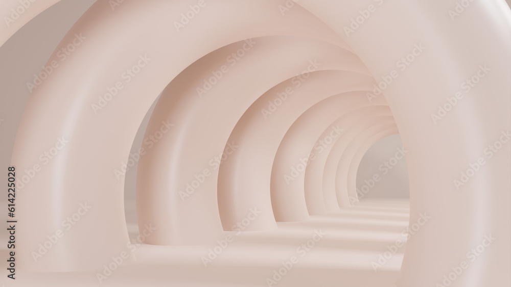 Obraz premium warm color tunnel background , 3d render