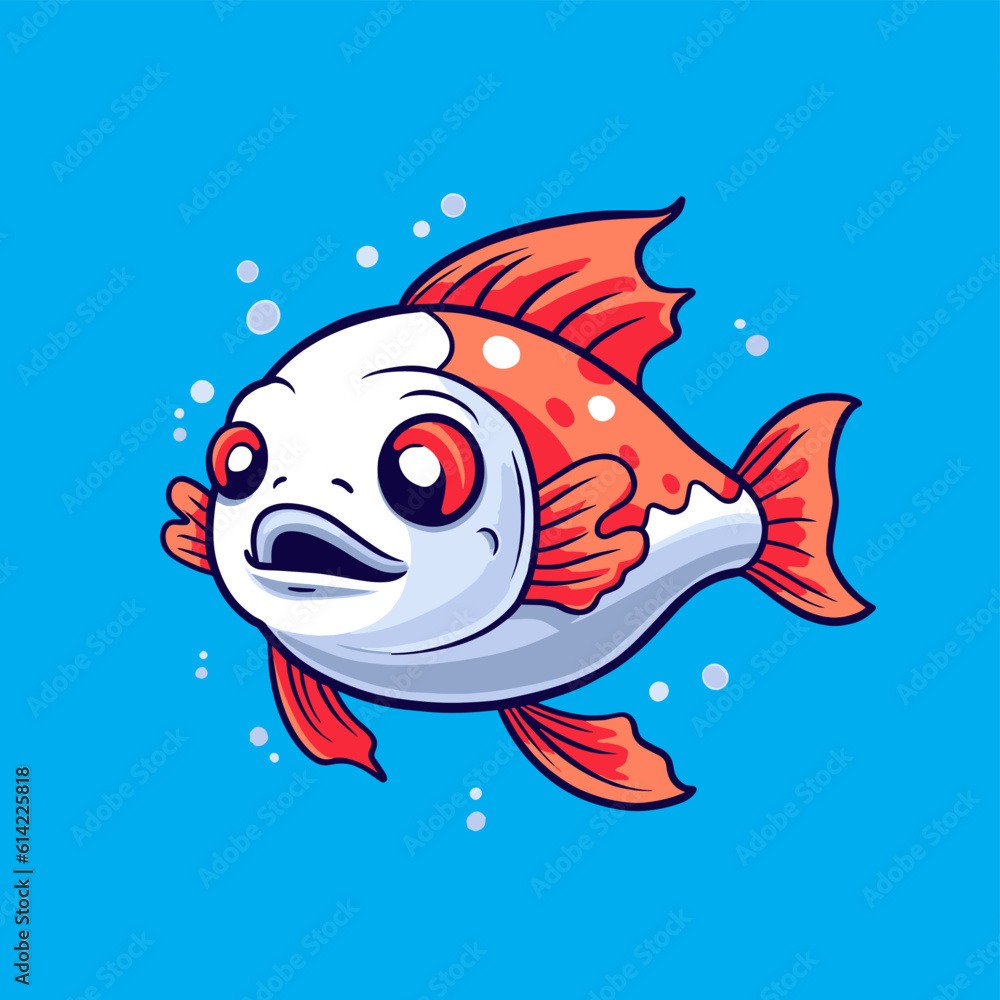 Cute Koi Fish in the Style of Playful Charaacter Design in Vecto Cute Koi Fish in the Style of Playful Charaacter Design in Vecto