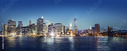A view of New York city at night time © Traian