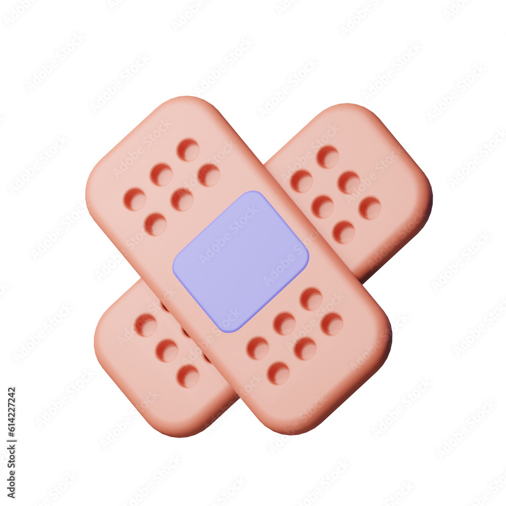Plaster medical realistic 3d render illustration Plaster medical realistic 3d render illustration