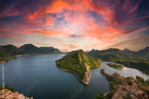 Unique and amazed nature scenic landscape of  Bahubali Hill near Udaipur. Rajasthan. India. Tourism beautiful destination place.  Discover the beauty of earth. Open world after covid-19 photo