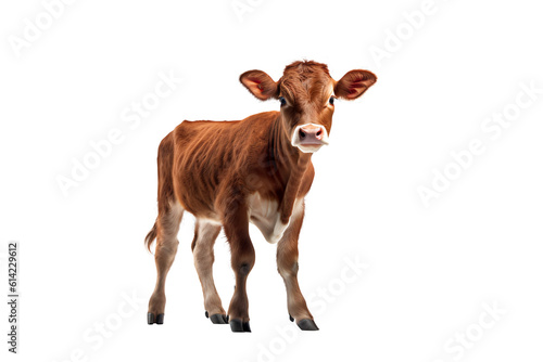 Vászonkép Young calf funny and cute on transparent background png